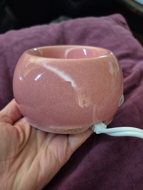 Scentsy Petal Pink Floral Pattern Wax Warmer  New In Box